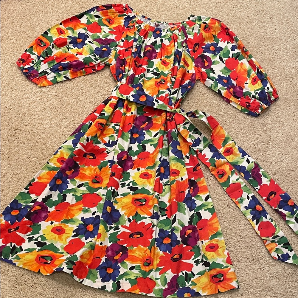 Frances Valentine Vibrant Floral Long Sleeve Dress